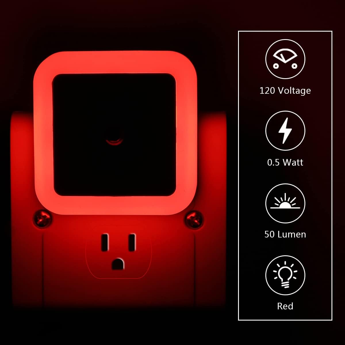 KINUR 6 Pack LED Night Light, LED Night Lights Plug into Wall with Dusk to Dawn sensors for Bathroom, Baby Nursery, Stair Lights, Hallway…