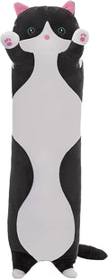 Shinuoer Cute Cat Plush Long Body Pillow – Soft Cartoon Stuffed Animal Doll, Kawaii Cat Plushie Cuddle Toy for Kids, Girls & Girlfriend (Bl…