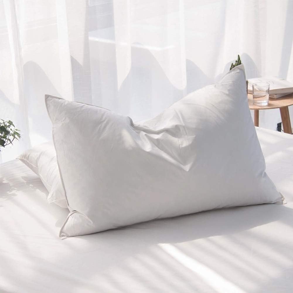 Aikoful Luxury Feathers Down Pillows Standard Size Set of 2, Hotel Quality Fluffy Bed Pillows, Soft Pillows for Sleeping, Organic Cotton Co…