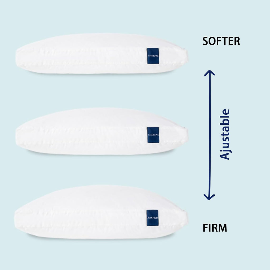 ACCURATEX Hybrid Pillow for Sleeping, Adjustable Shredded Memory Foam Pillow Core with Fluffy Down Alternative Fill Removable Cotton…