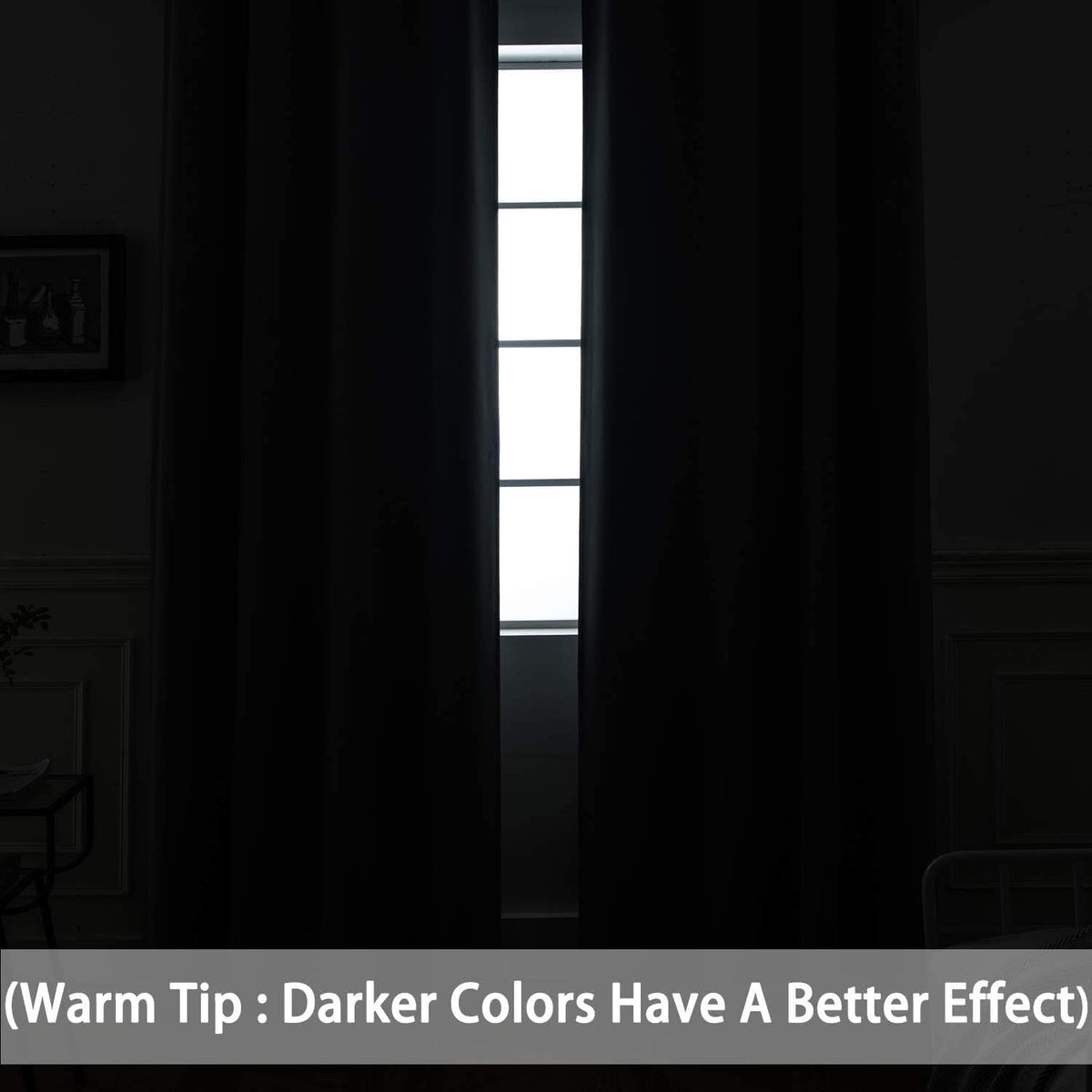 Yakamok Room Darkening Gray Blackout Curtains Thermal Insulated Grommet Curtain Panels for Bedroom, 42W x 72L, Grey, 2 Panels