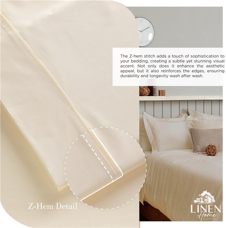Linenhome Linen Home 2-Pack King Sheet Set, 100% Cotton Percale Bedding, 8-Piece Value Bundle, Deep Pocket Cooling Bed Sheets for Hot Sleep…