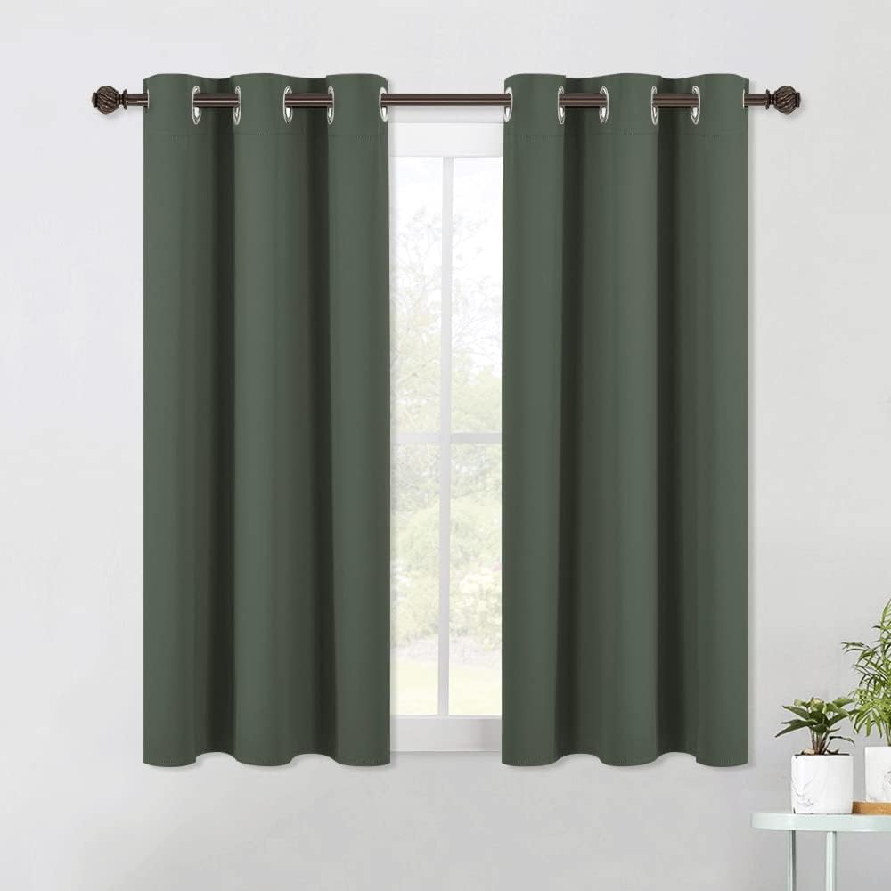 NICETOWN Shack Blackout Curtains 54 inches Long, Thermal Insulated and Privacy Room Darkening Drape Panels for Boy's Guest Room Door…