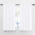 NICETOWN Window Curtain Panels - Semi Blackout Rod Pocket Curtain Set for Bedroom (White, 2 Panels, 42 by 48)