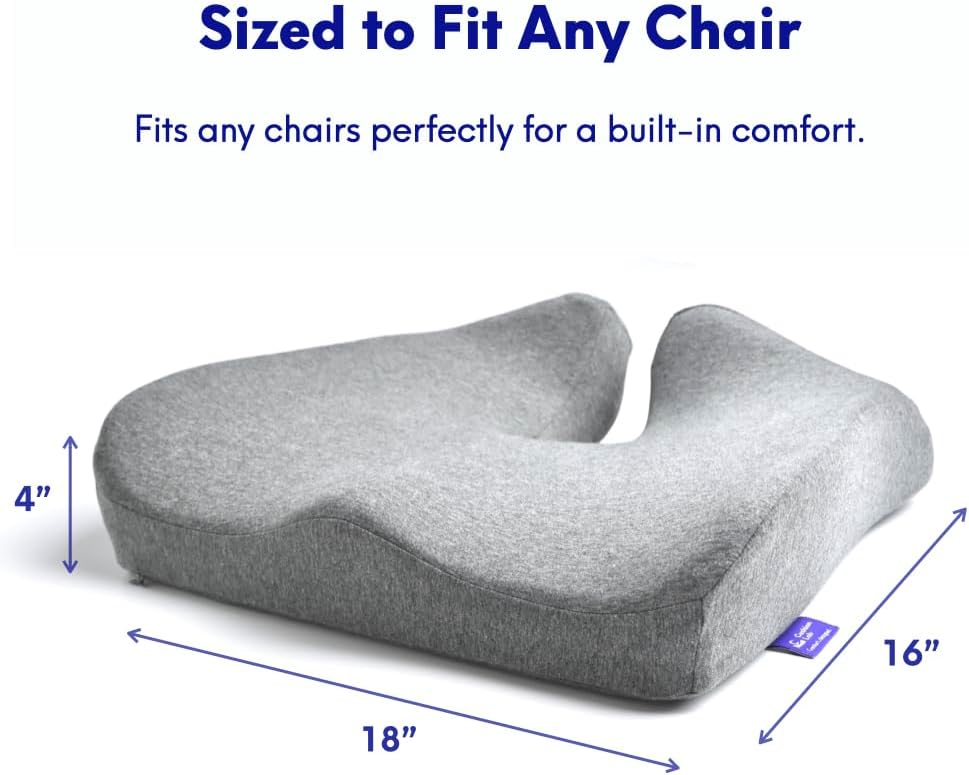 Cushionlab C CUSHION LAB Patented Pressure Relief Seat Cushion for Long Sitting Hours on Office/Home Chair, Car, Wheelchair - Extra-Dense M…