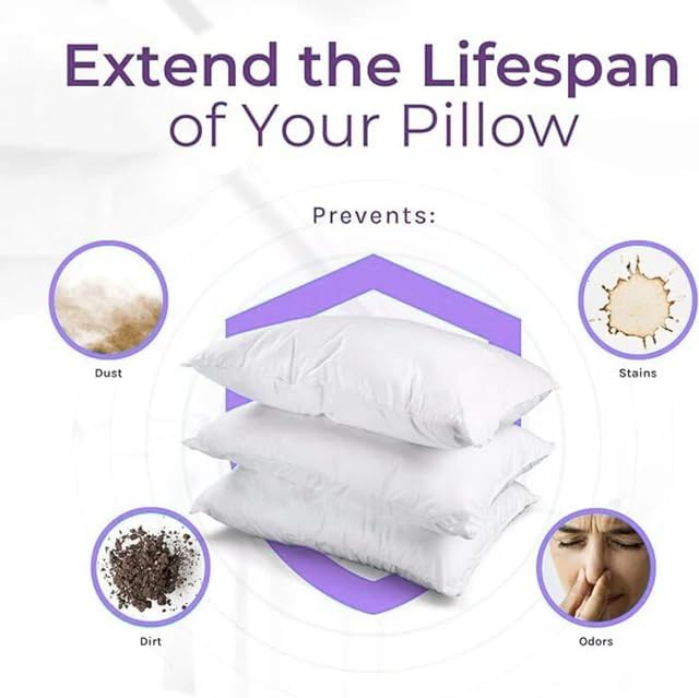 Hygea Dust Mite & Allergen Pillow Protectors, Queen Size, Set of 2 - Pillow Encasements - Zippered Covers - Hypoallergenic, Waterproof…