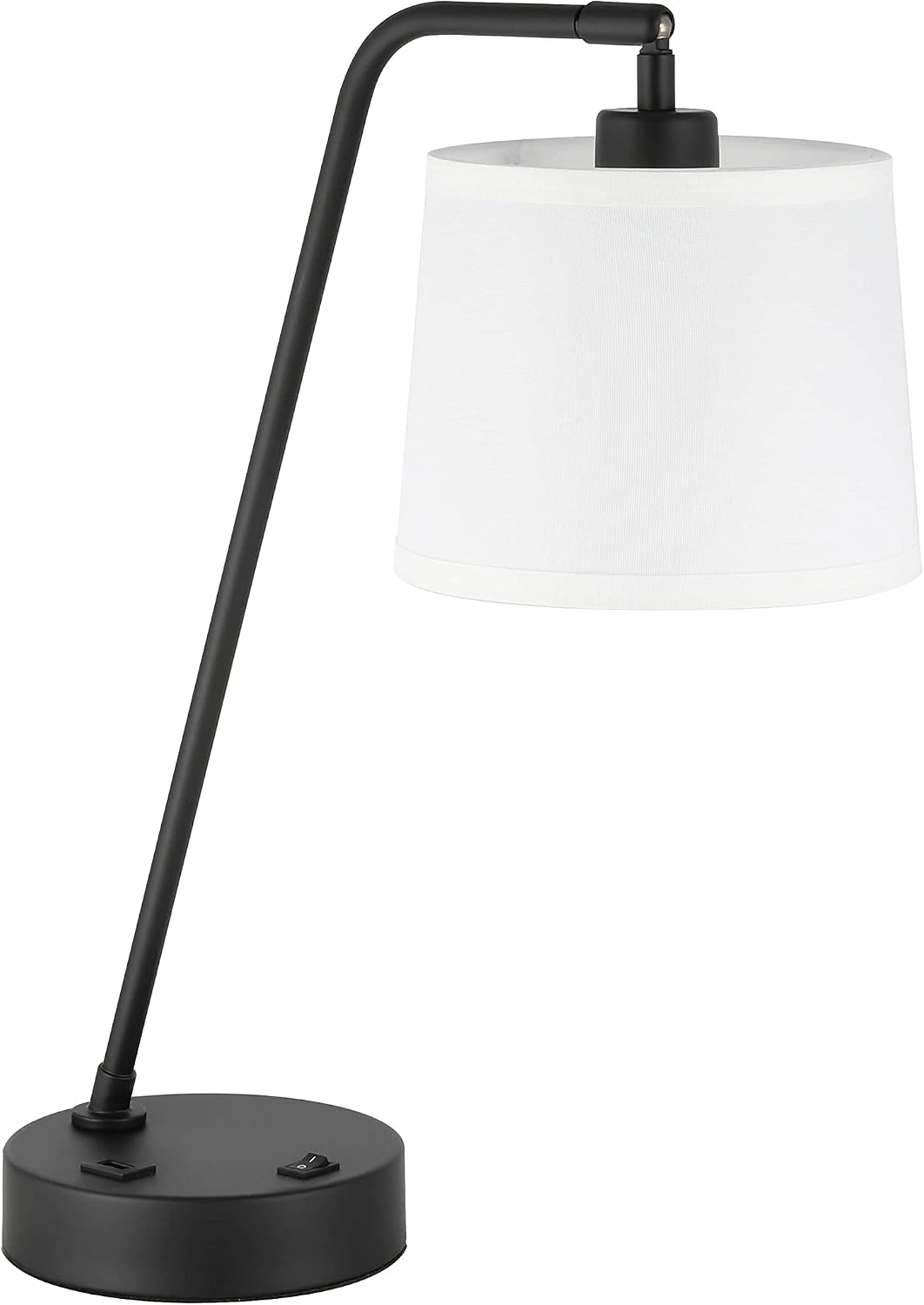 XiNBEi Lighting Black Desk Lamp, Nightstand Lights with USB Port Industrial Adjustable Shaded Table Lamps for Living Room Bedroom Reading…