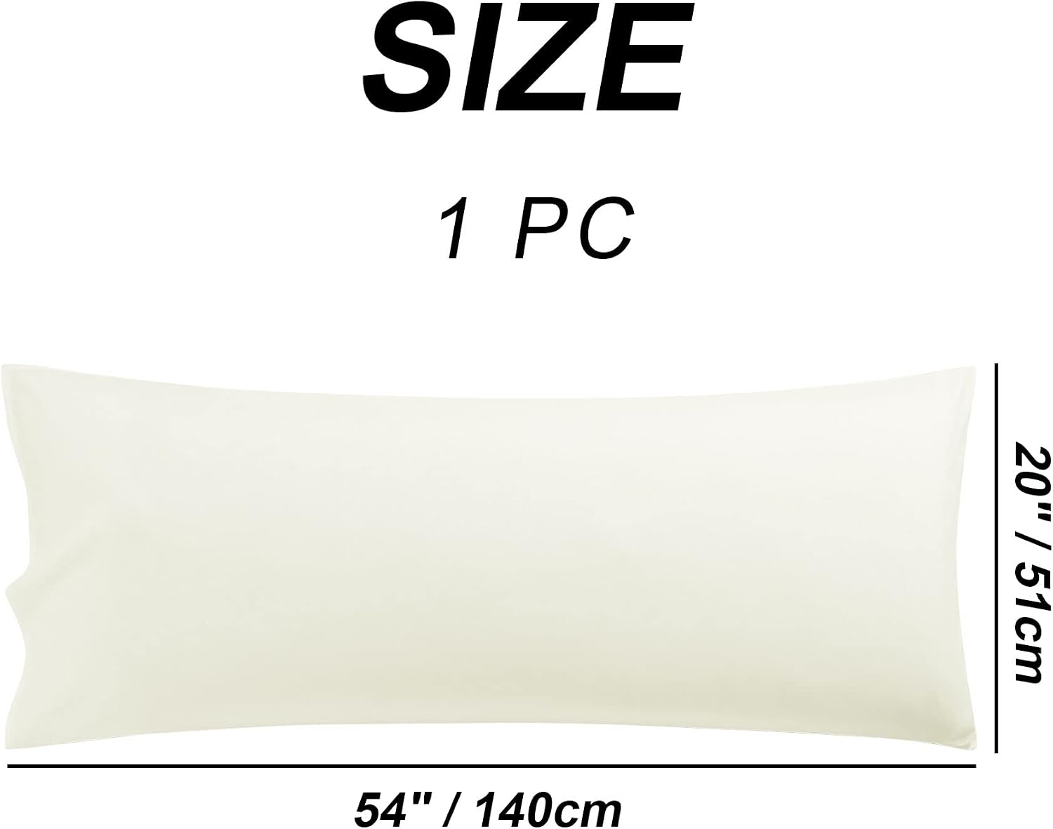 uxcell 100% Microfiber Body Pillow Cover | 1800 Thread Count Pillowcase | Soft Pillow Case with Envelope Closure | 90 GSM Ployester | No Wr…
