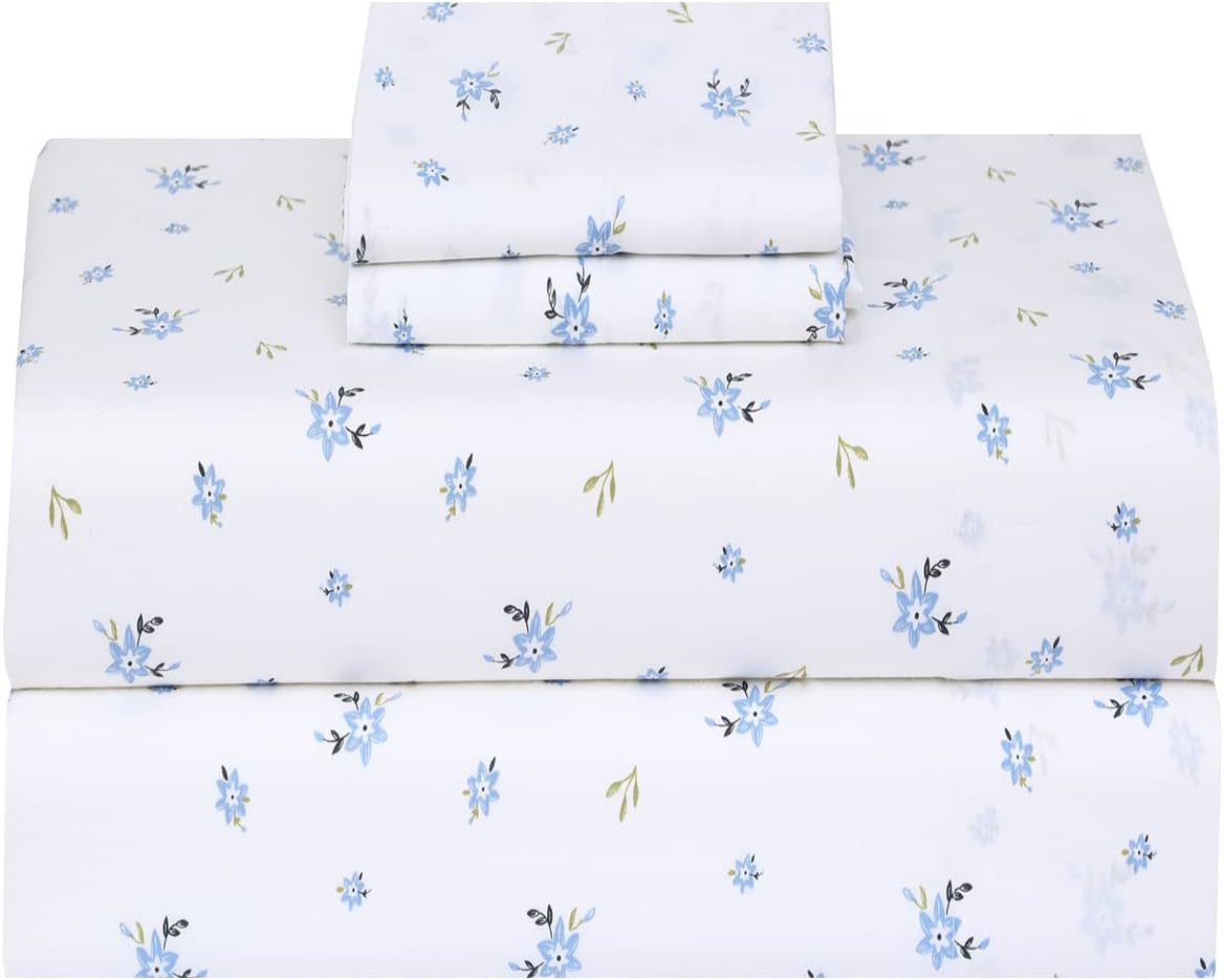 Ruvanti 100% Cotton Percale Sheets King Size – Crisp Cooling Bed Sheets for Hot Sleepers, Deep Pocket 16”, Soft Breathable & Durable Hotel-…