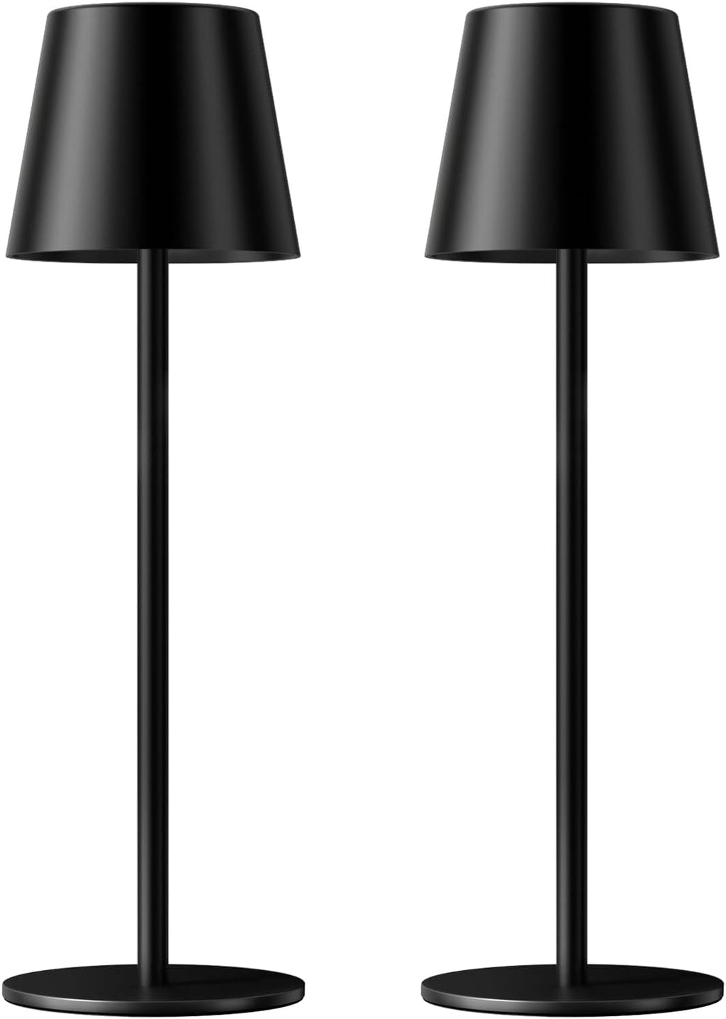 Kakanuo Cordless Table Lamp Rechargeable Black - KK 2 Pack 5000mAH Battery Operated Lamp for Counter, 3 Color Stepless Dimming Wireless…