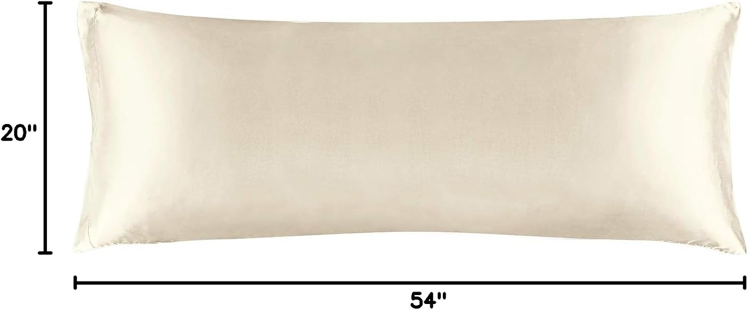 Bedelite Satin Body Pillow Cover, Super Soft and Cooling Body Pillow Pillowcase for Hair and Skin, Breathable Silky Full Long Pillowcase Co…