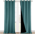 Nicetown 100% Blackout Curtains for Windows, Pack of 2, Sea Teal, 52" W x 120" L, Super Heavy-Duty Black Lined Total Darkness Drapes for Be…