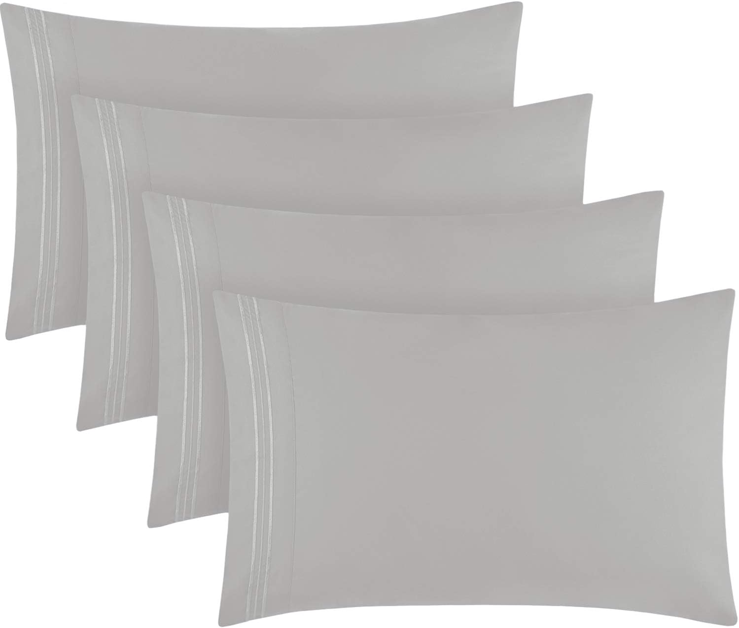 Mellanni Pillow Cases Set - 4 PC Iconic Collection Pillowcases - Hotel Luxury, Extra Soft, Cooling Pillow Covers - Wrinkle, Fade, Stain Res…