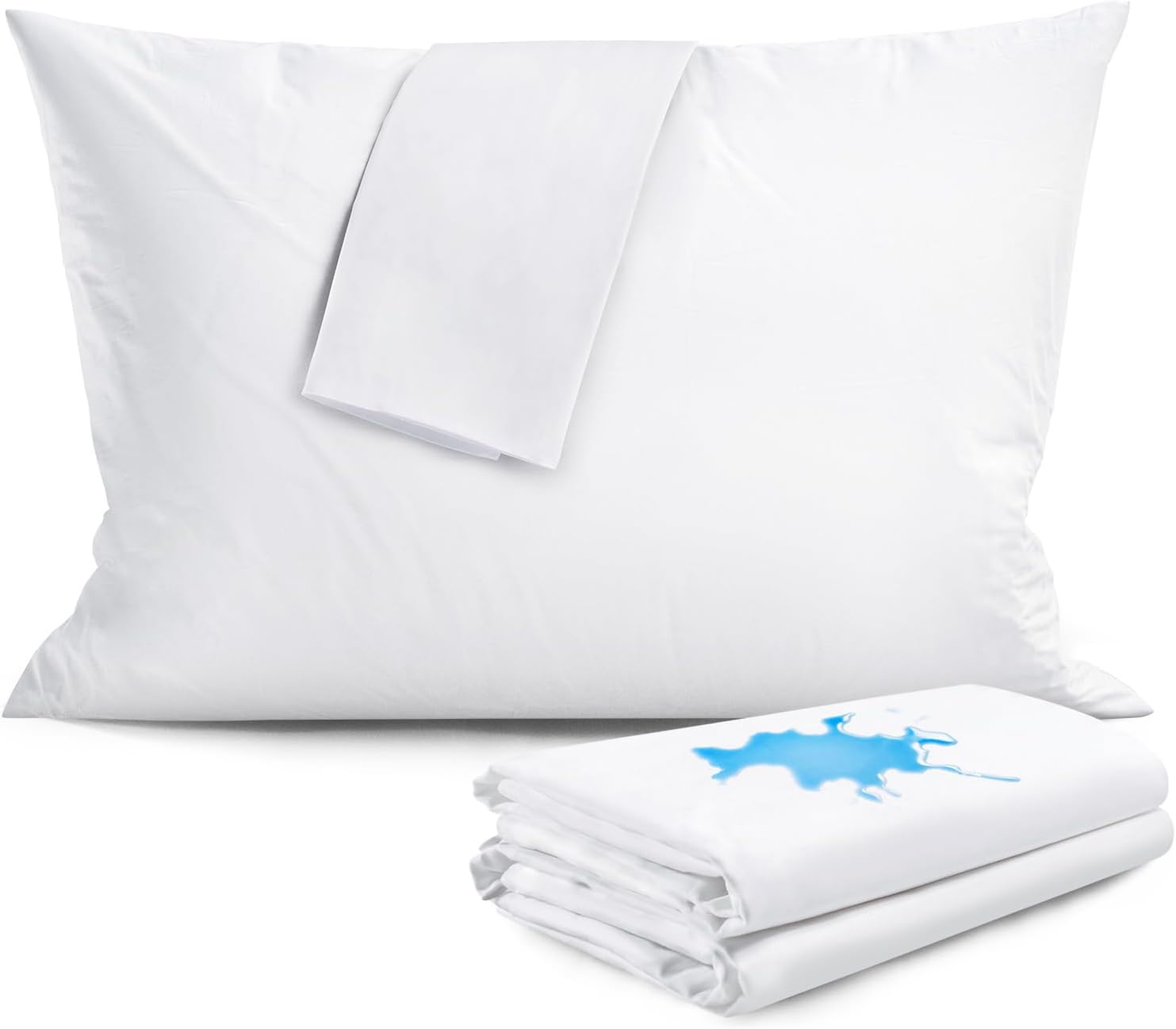 Faunna Waterproof Zippered Pillow Protectors,100% Cotton King Size Pillow Covers, Anti-Dust, Stain and Sweat Resistant, Ultra Soft and Breatha…