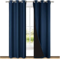 Nicetown Complete 100% Blackout Curtain Set, Thermal Insulated & Energy Efficiency Window Draperies for Guest Room, Full Shading Panels for…