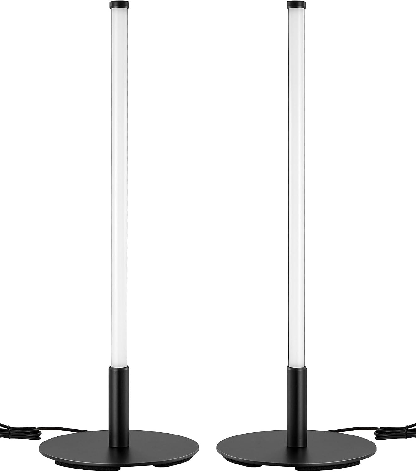 Edishine Upgraded LED Table Lamp Set of 2, Stepless Dimmable Bedside Lamps with Metal Finish & 3 Color Temperature, 6W Modern Desk Lamps, B…