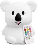LumiPets Keith the Koala Squishy Night Light for Kids | Silicone Lamp with Tap & Remote Control | Rechargeable, 9 Color Changing Animal…