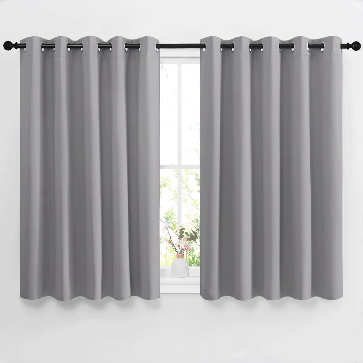 NICETOWN Bedroom Blackout Curtain & Drapes - Grommet Solid Window Treatment Thermal Insulated Noise Reducing for Bedroom/Home Office (2…
