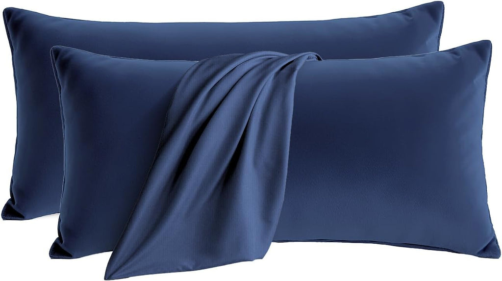 QJFabricCO Q&J Fabric Co. Bedding Pillow Cases King Size Set of 2 –Wrinkle, Fade Resistant, Soft Brushed Microfiber Pillow Cover–Envelope Pil…
