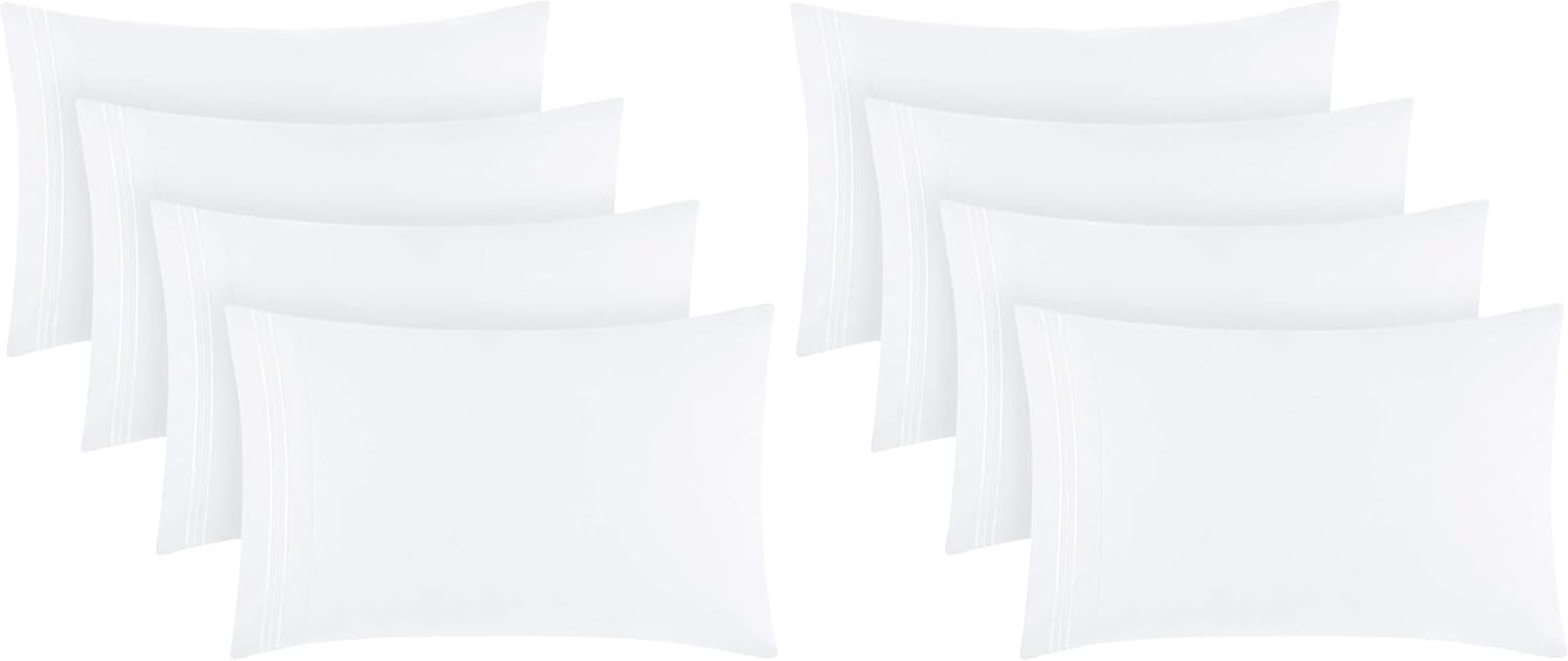 Mellanni Pillow Cases Set - 4 PC Iconic Collection Pillowcases - Hotel Luxury, Extra Soft, Cooling Pillow Covers - Wrinkle, Fade, Stain Res…