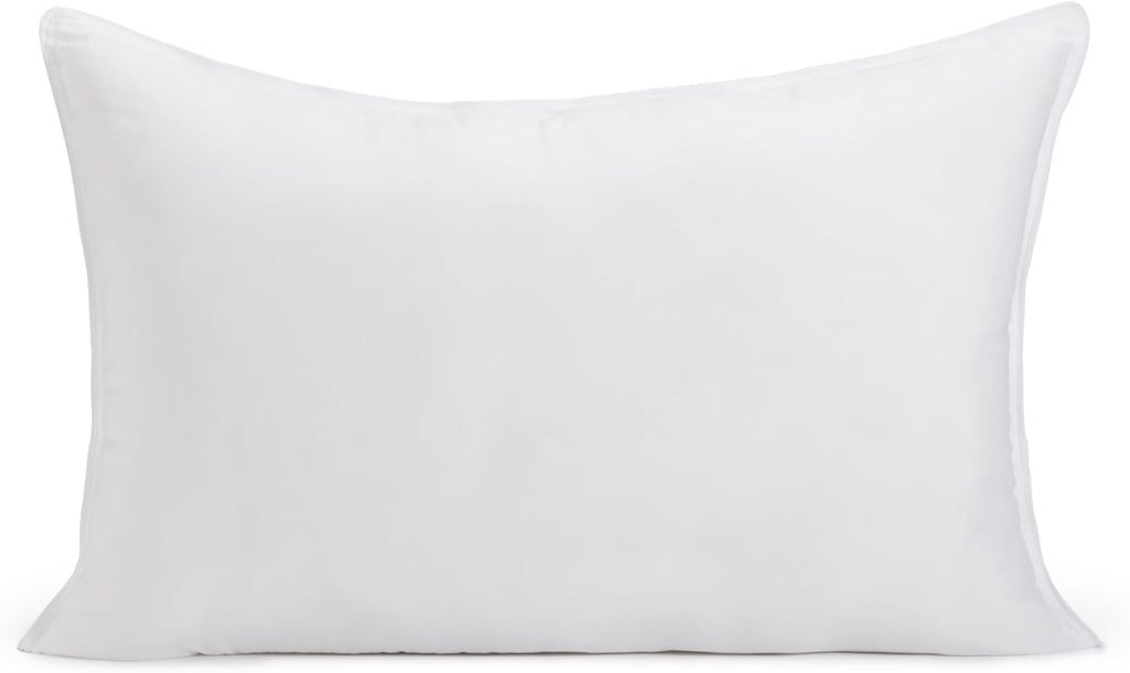 Amazon Basics Down Alternative Bed Pillow, Medium Density for Back and Side Sleepers, Queen - Pack of 2, White, 30 in L x 20 in W