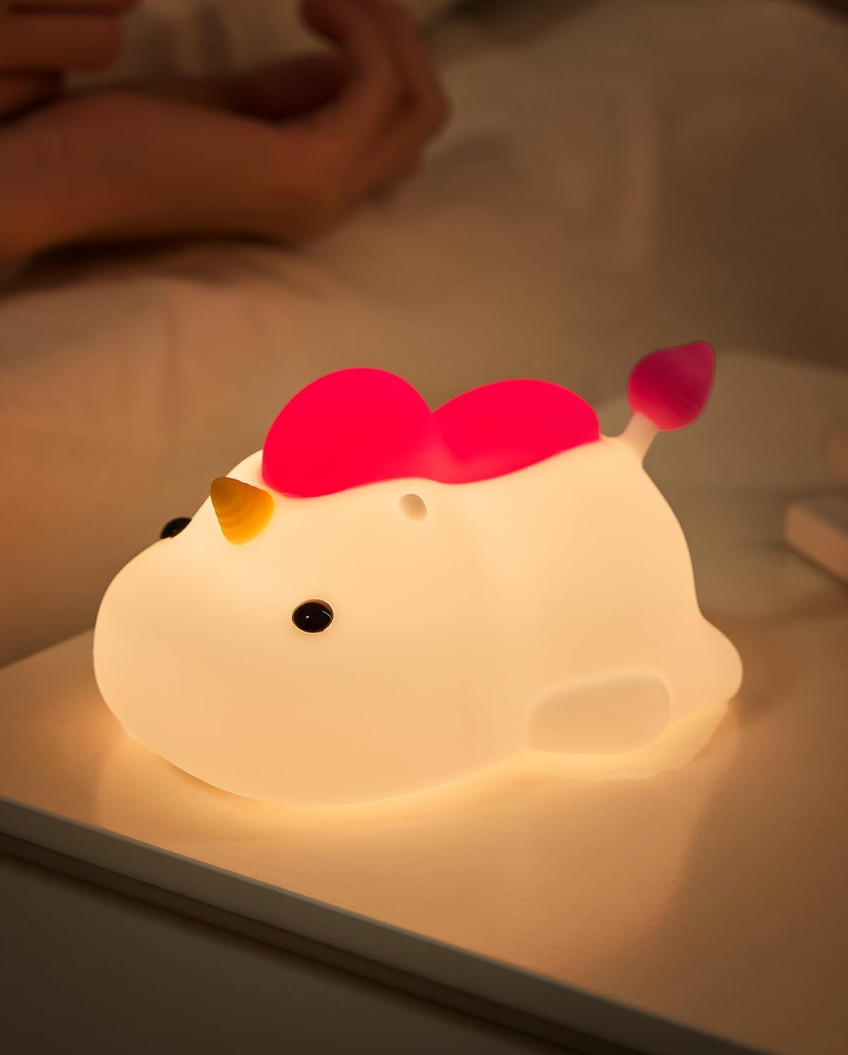 Unicorn Night Light for Kids, Soft Silicone Tap Control Lamp with 30-Min Auto-Off Timer, Rechargeable Portable LED Bedroom Bedside Light…