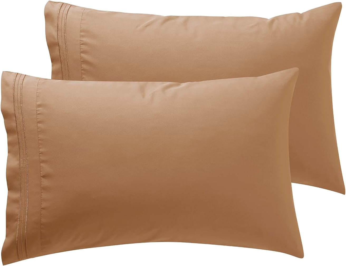 Nestl Mocha Pillow Cases - Soft Queen Size Set of 2, 1800 Microfiber, Envelope Closure, 20x30 Inches cotton