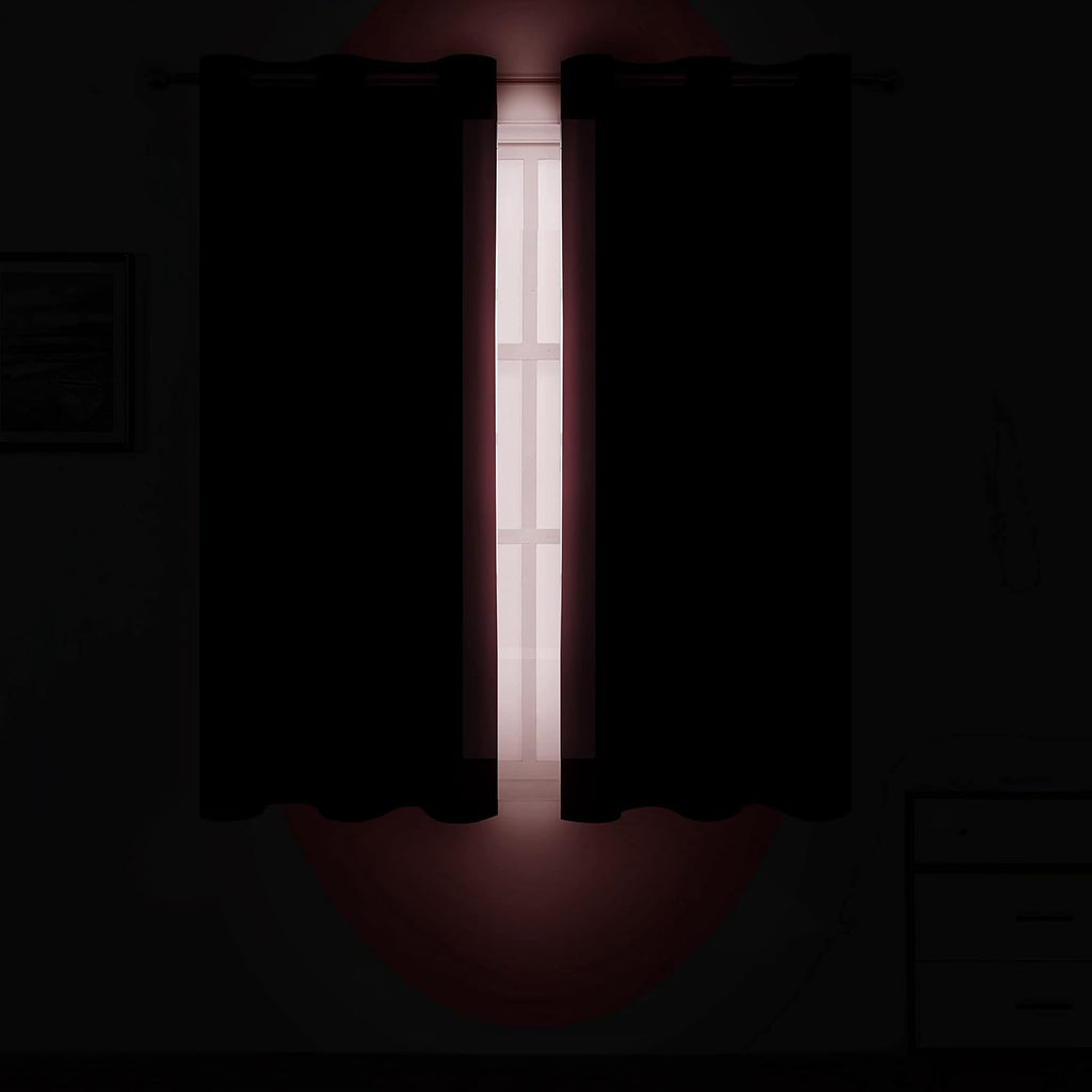 Lemomo Burgundy Blackout Curtains 38 x 54 Inch Length/Set of 2 Curtain Panels/Thermal Insulated Room Darkening Blackout Curtains for Bedroo…