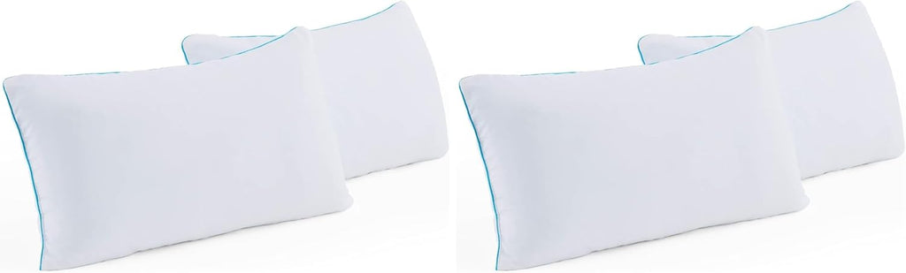 Linenspa Shredded Gel Memory Foam Cooling Pillow | For Side, Stomach, Back Sleepers | King, Pack of 4