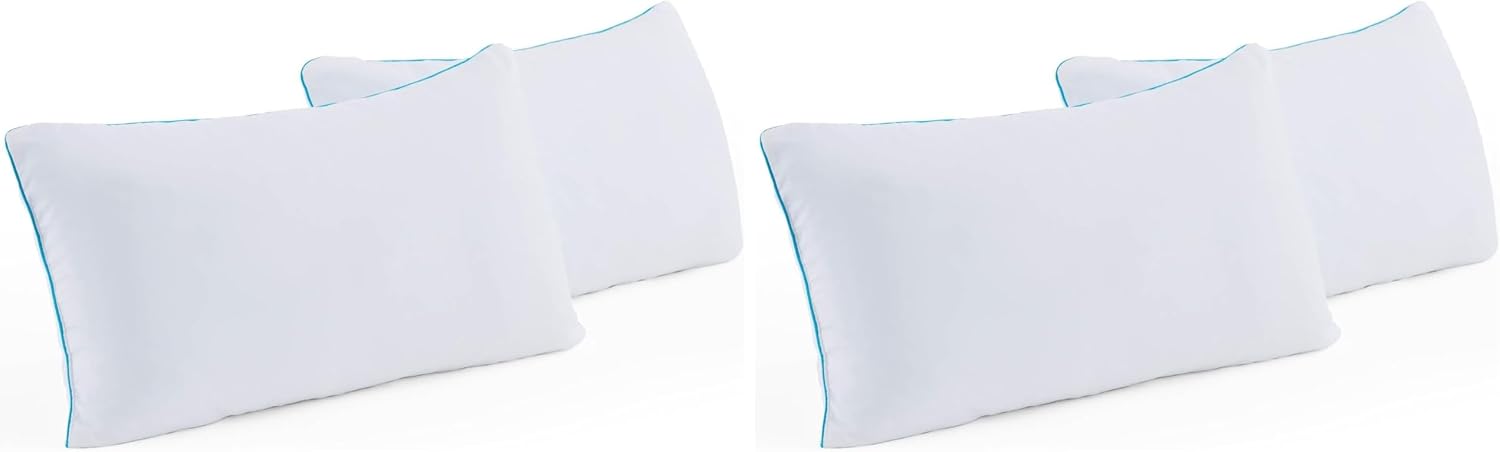 Linenspa Shredded Gel Memory Foam Cooling Pillow | For Side, Stomach, Back Sleepers | King, Pack of 4