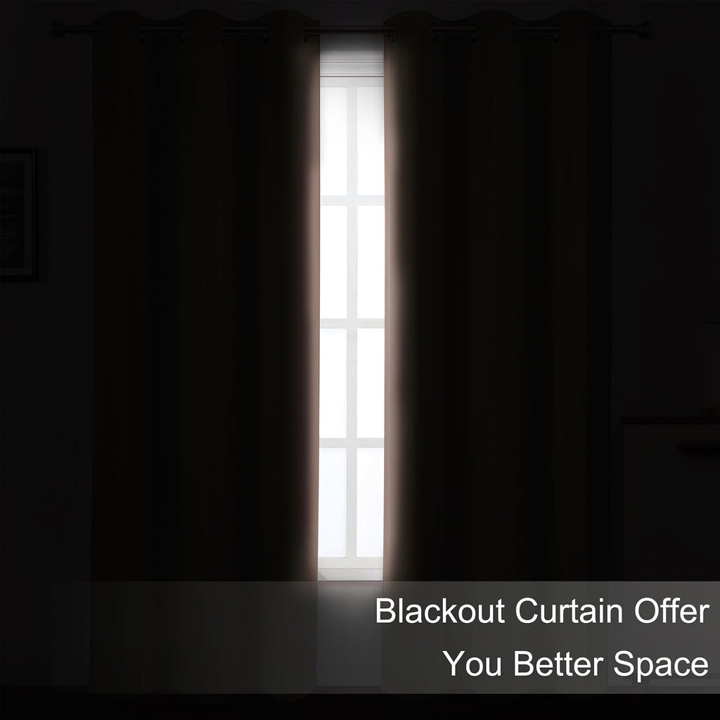 Lemomo Blackout Curtains 66 x 54 Inch Long Blush Curtains Set of 2 Panels Room Darkening Curtains for Bedroom and Living Room 54 Inch silver