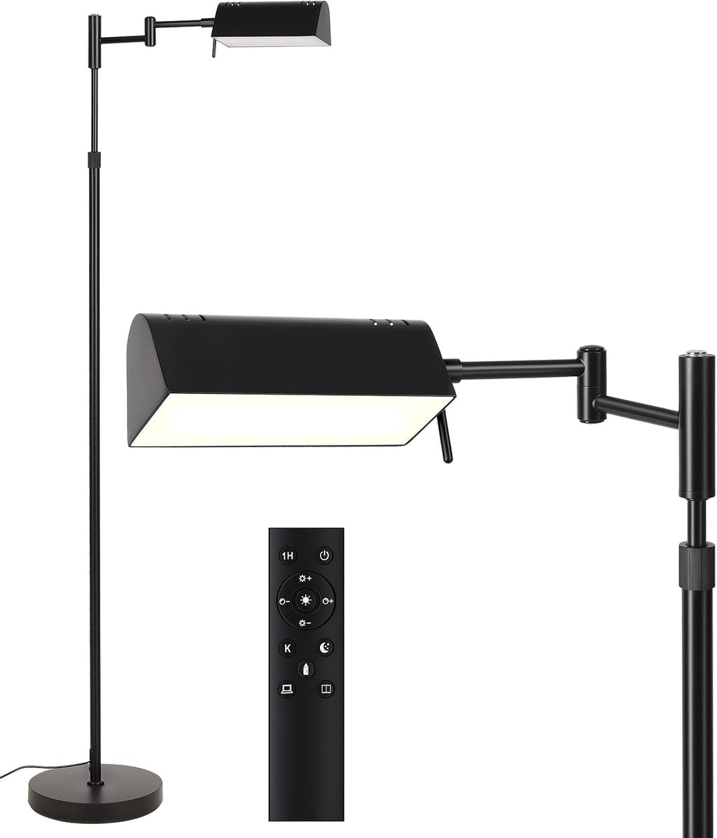 SUNMORY Dimmable LED Pharmacy Floor Lamp, 16W/1500LM Bright Reading Floor Lamp with Remote & Touch Control, 350°Swing Arm, Adjustable…