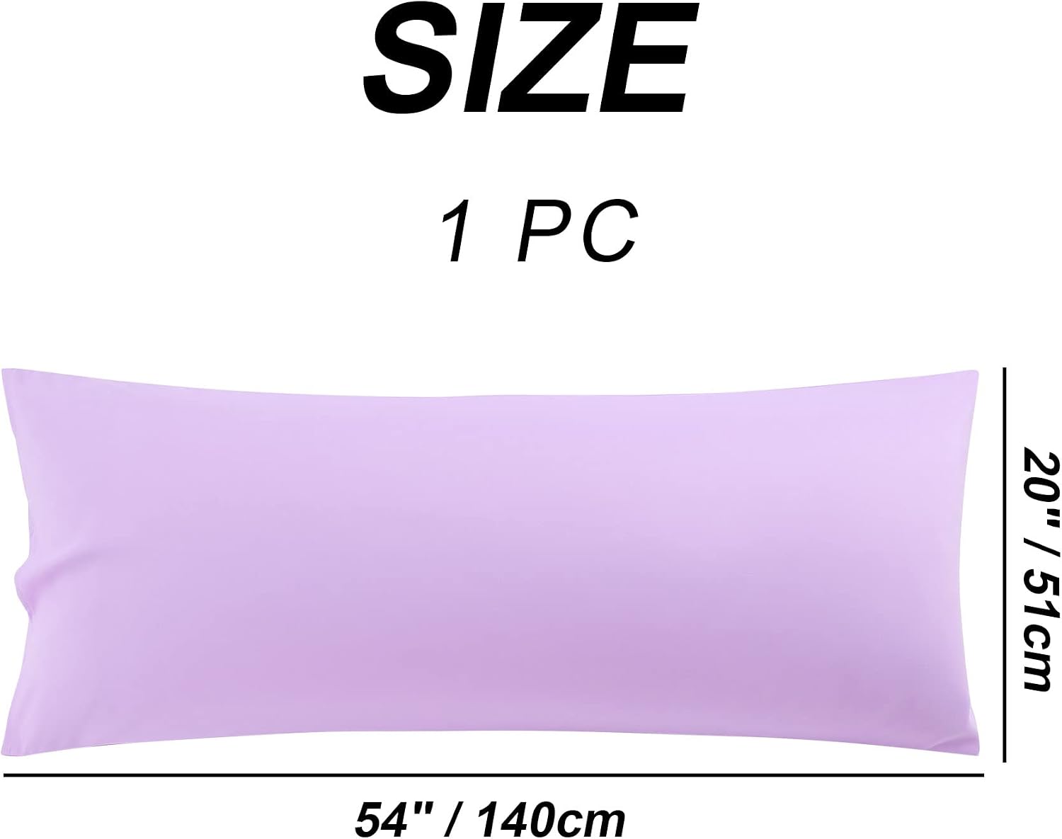 uxcell 100% Microfiber Body Pillow Cover | 1800 Thread Count Pillowcase | Soft Pillow Case with Envelope Closure | 90 GSM Ployester | No Wr…