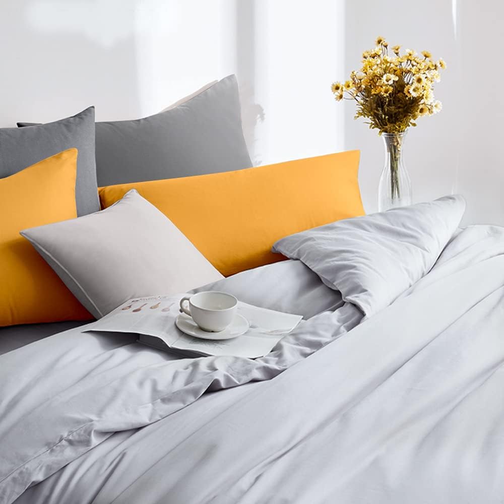 FLXXIE Pillow Cases Standard Size, Soft Microfiber Pillow Covers with Envelope Closure, Wrinkle, Stain Resistant Pillowcases, 2 Piece…