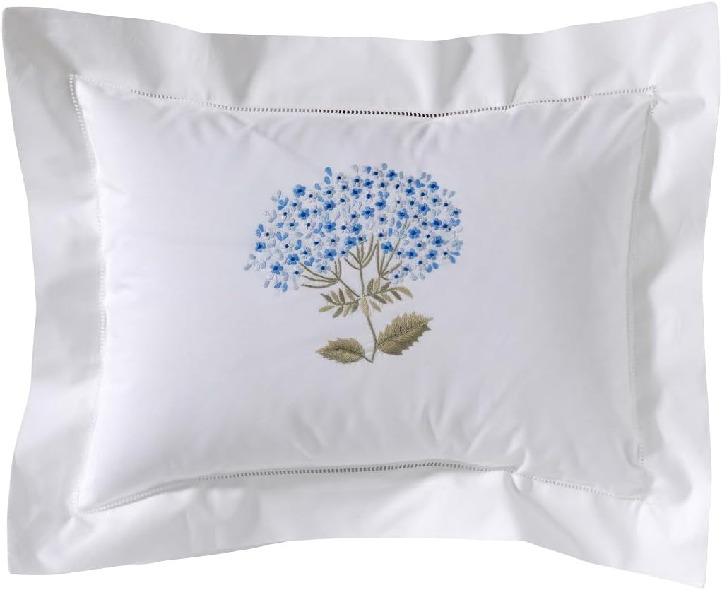 Jacaranda Living Embroidered Boudoir Pillow Cover – Handcrafted Embroidery, Fine Italian Cotton, Decorative Pillow Accent for Bedroom &…