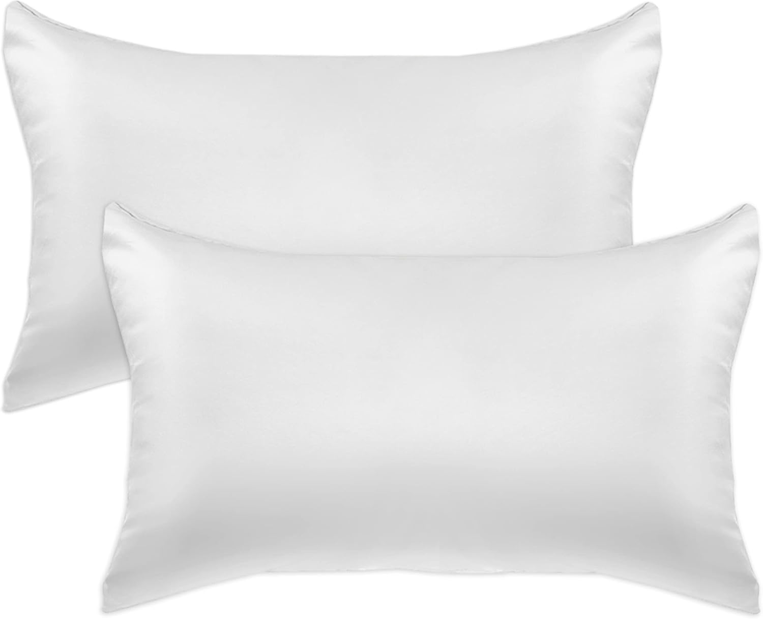 Elegantcomfort Elegant Comfort 2-Pack Cooling Viscose Satin Pillowcase Set with Hidden Zipper Closure, Silky Smooth for Hair and fabric…