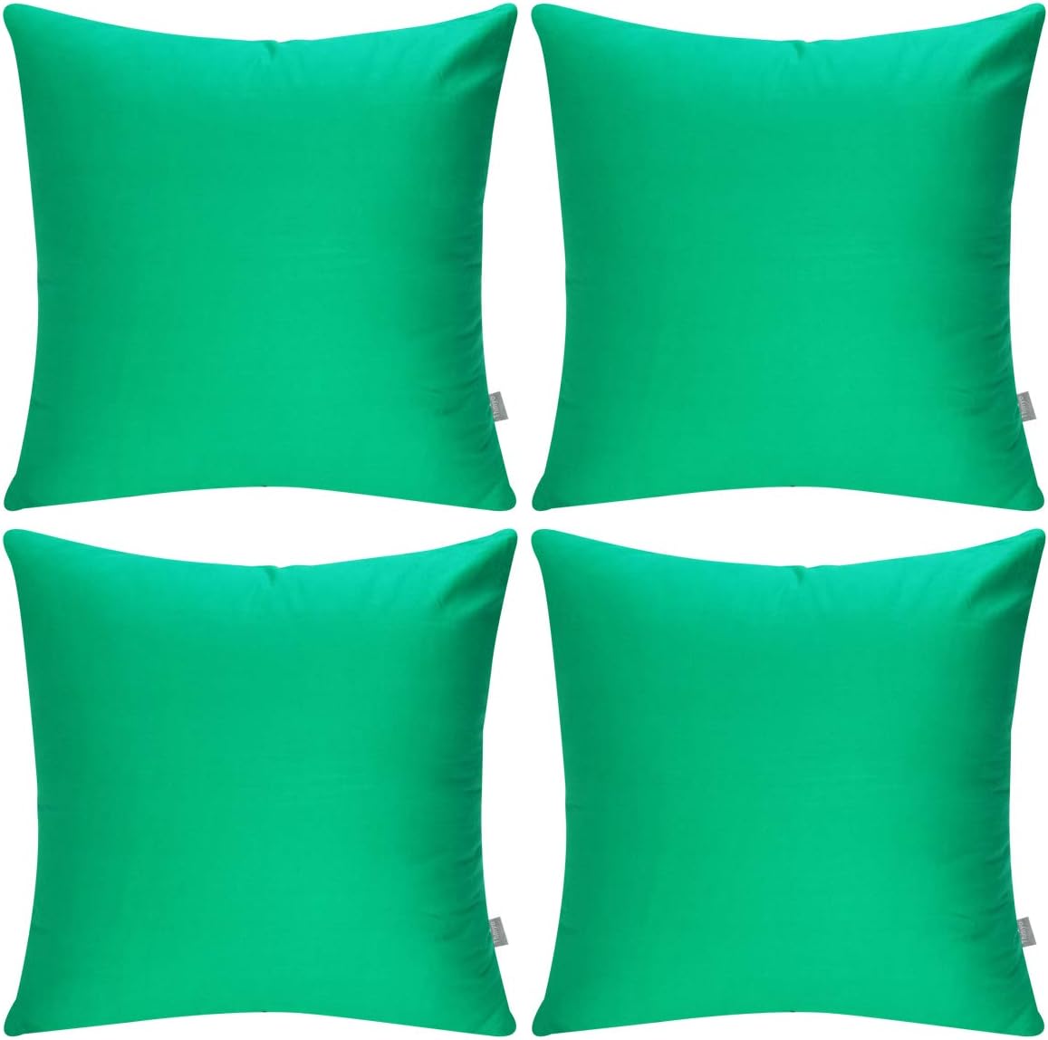 Thmyo 4-Pack 100% Cotton Comfortable Solid Decorative Throw Pillow Case, Thmyo Square Cushion Cover Pillowcase Sublimation Blank Pillow Cove…
