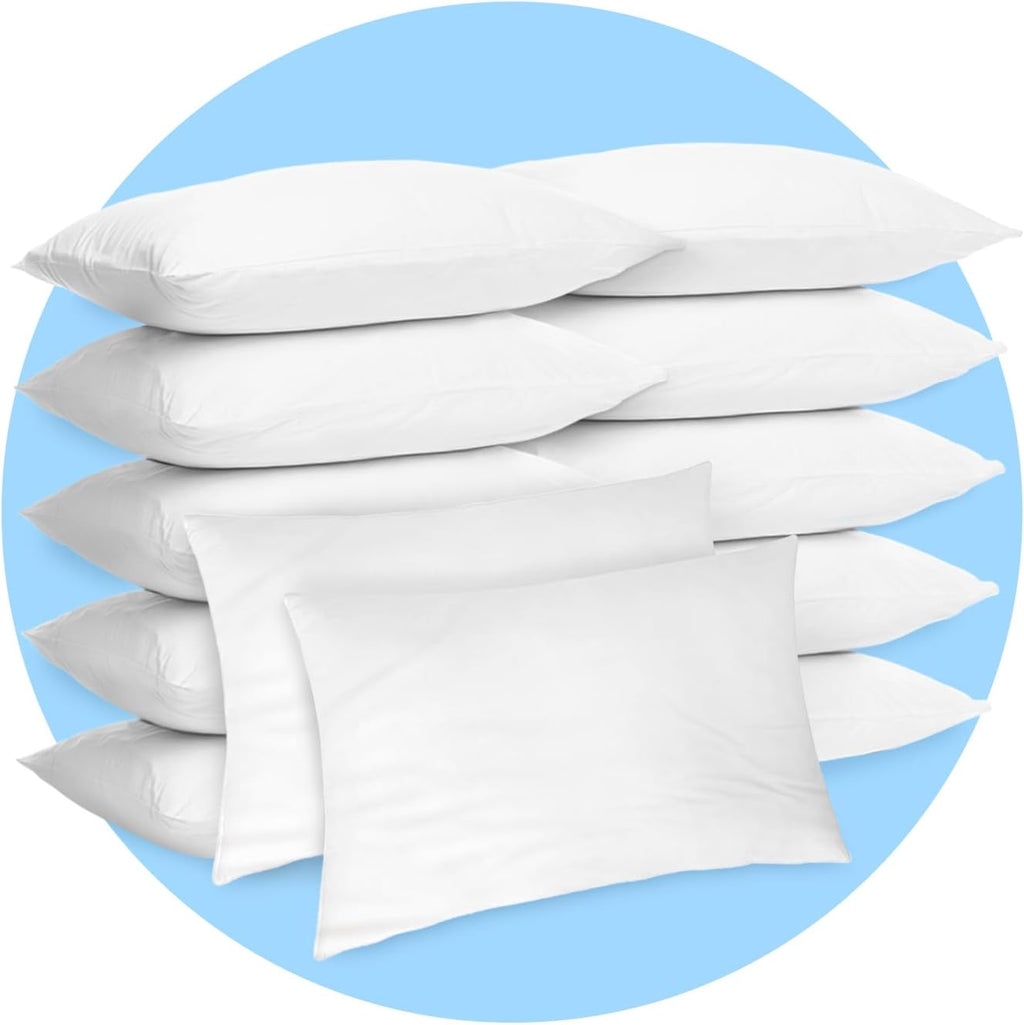 Avalon Bedding Pillow Cases Standard Size White Pillow Cases Set of 12 Cotton Blend 200 TC Soft & Breathable Perfect for Home & Hospital, H…