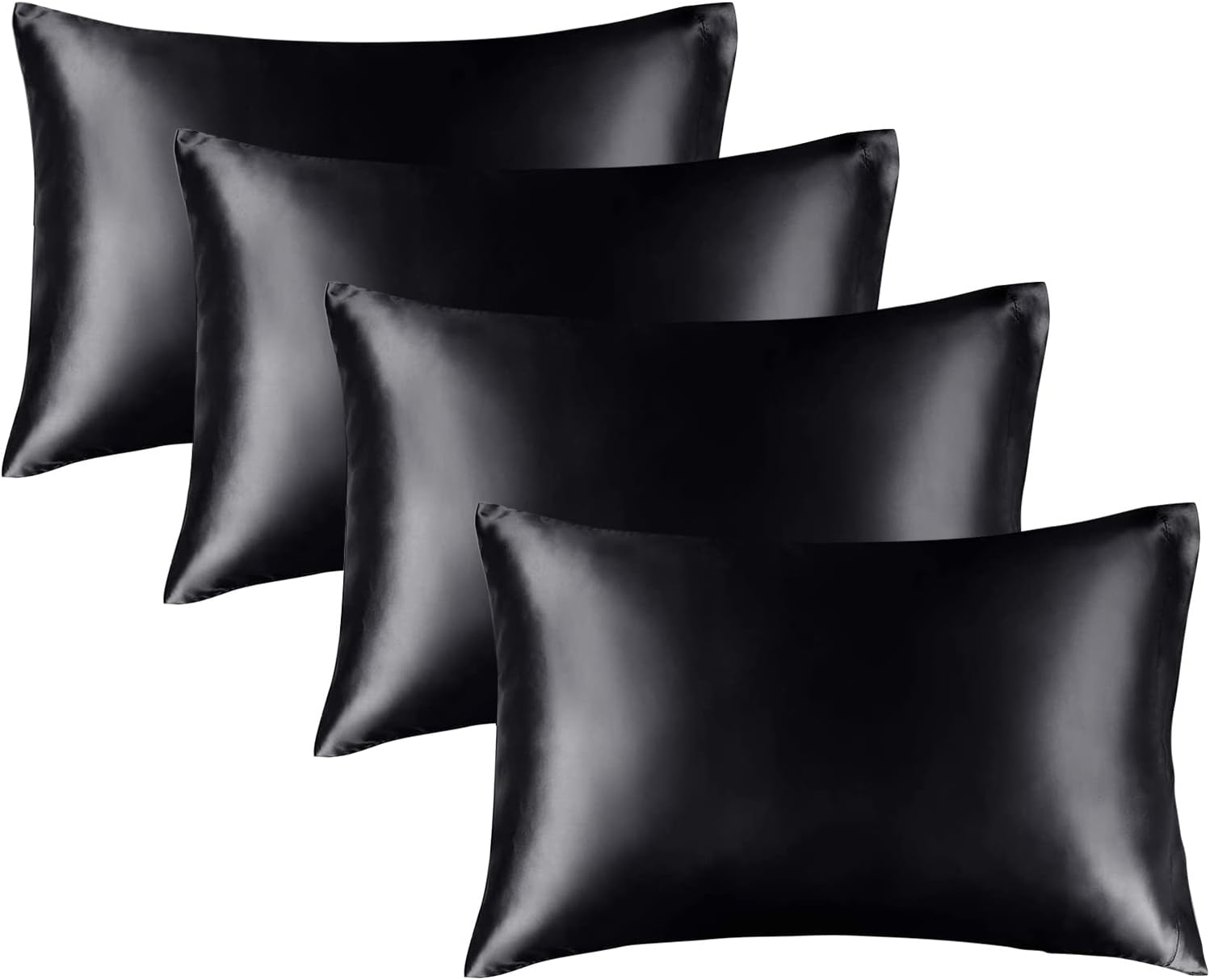 Bedelite Satin Pillowcase for Hair and Skin, Super Soft Similar to Silk Pillow Cases 4 Pack with Envelope Closure, Cooling Pillowcases for…