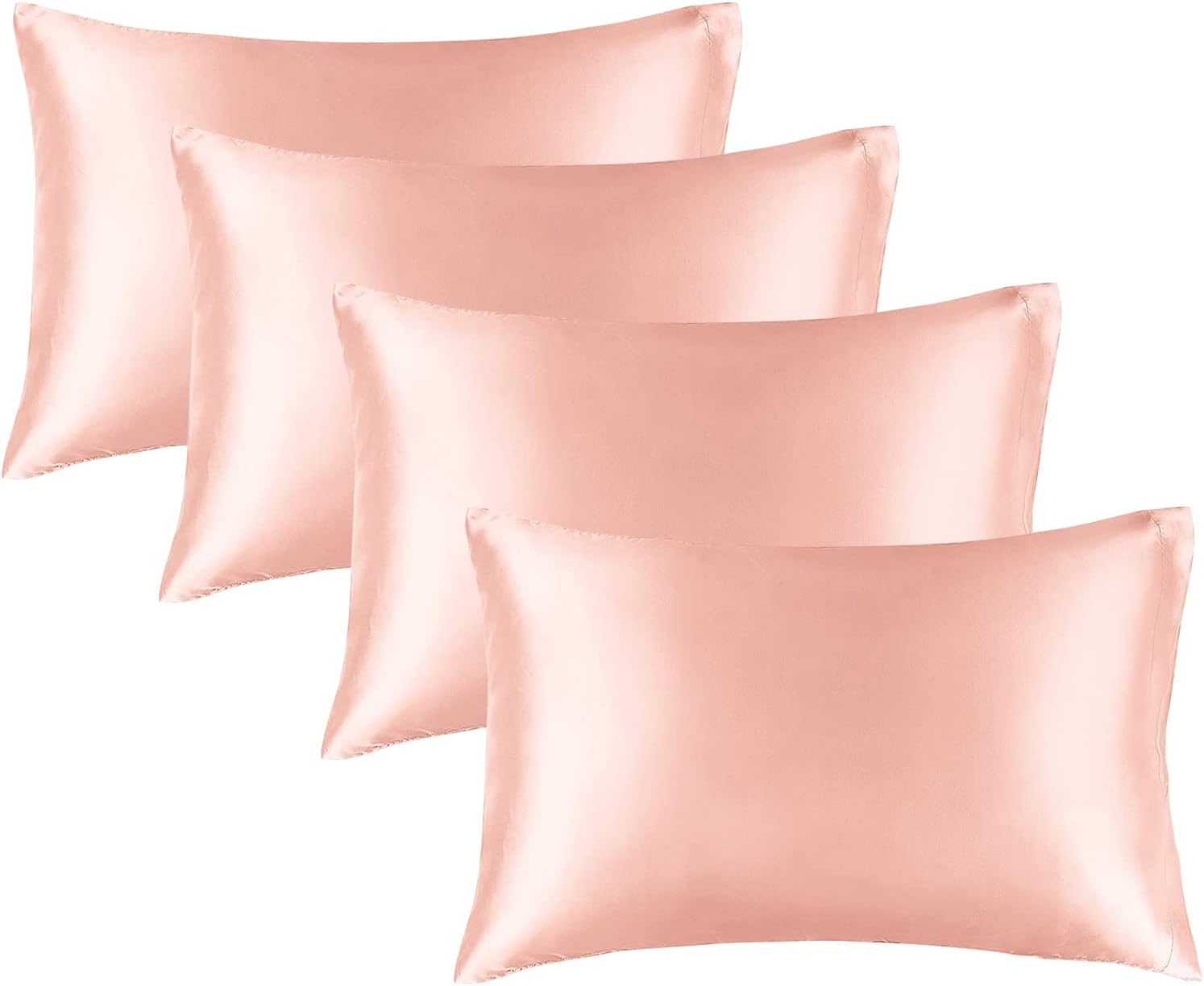 Bedelite Satin Pillowcase for Hair and Skin, Super Soft Similar to Silk Pillow Cases 4 Pack with Envelope Closure, Cooling Pillowcases for…
