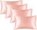 Bedelite Satin Pillowcase for Hair and Skin, Super Soft Similar to Silk Pillow Cases 4 Pack with Envelope Closure, Cooling Pillowcases for…