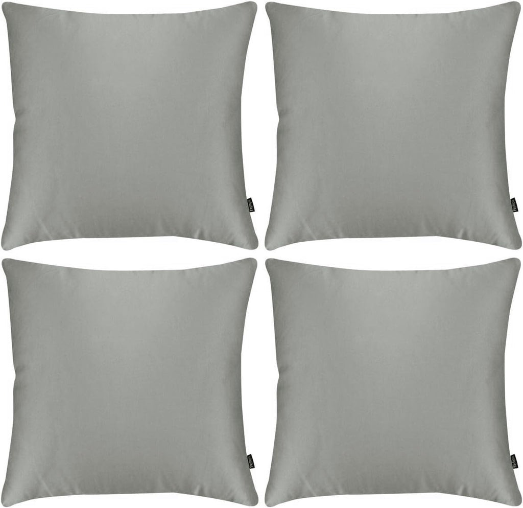 Faylapa 4 Pack Satin Throw Pillow Cases, Smoky Gray Heavy Silk Satin Decorative Pillow Covers Solid Dyed Soft Pillow Cover Home Decor,16"…
