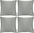 Faylapa 4 Pack Satin Throw Pillow Cases, Smoky Gray Heavy Silk Satin Decorative Pillow Covers Solid Dyed Soft Pillow Cover Home Decor,16"…