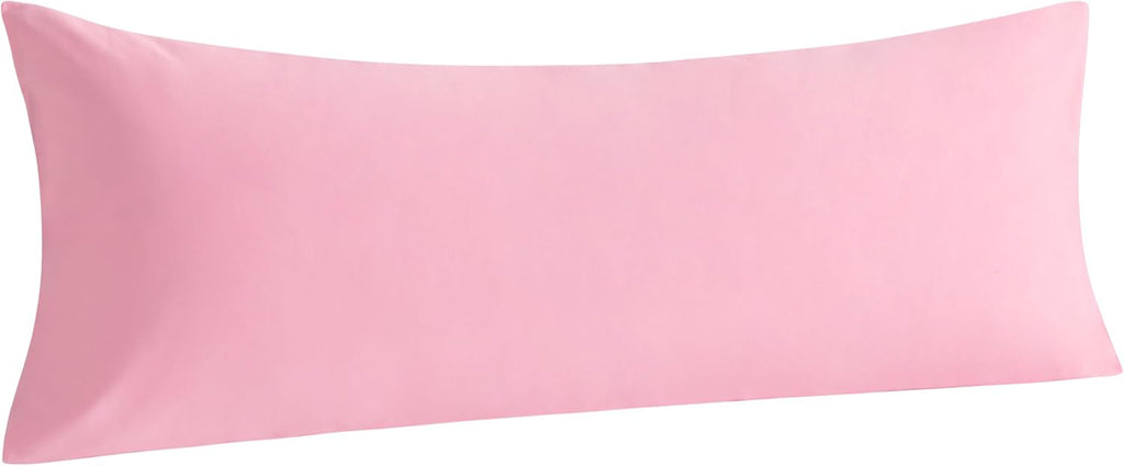 Ntbay Cotton Body Pillowcase - Envelope Closure 20x54 Pillowcase, Breathable and Soft Bed Pillow Case, Pink Cotton Pink