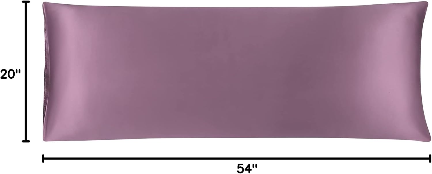 uxcell Body Pillow Cover, 20x54 Inch Mauve Silky Satin Body Pillowcases for Hair and Skin, Soft Cooling Smooth Pillow Case with Envelope…