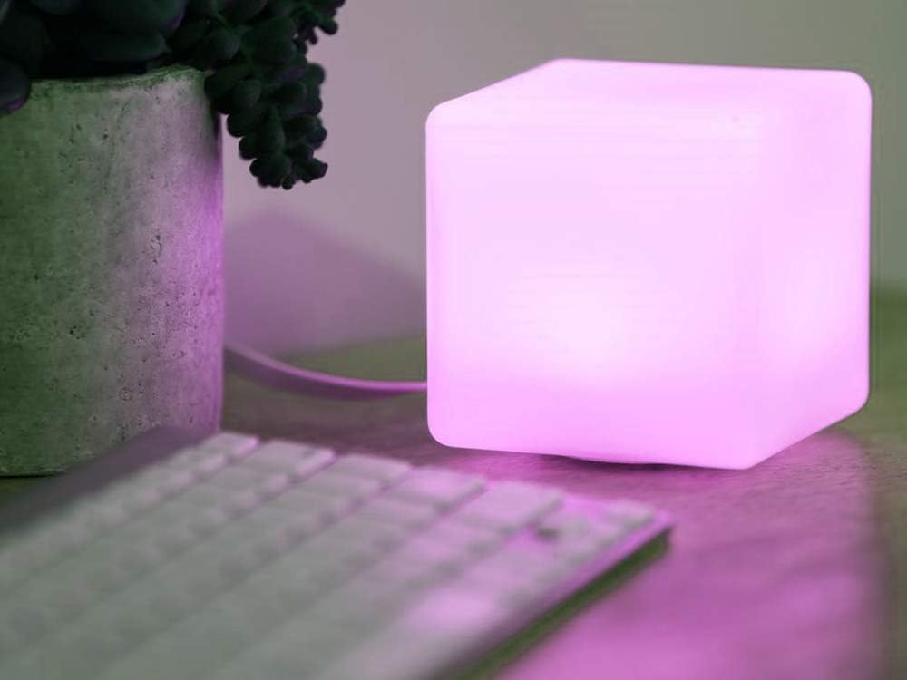 Mr.Go Rechargeable LED Color-Changing Light Cube 8", Dimmable Soothing Mood Lamp with Remote, 16 RGB Colors 4 Modes, Waterproof Cube L…