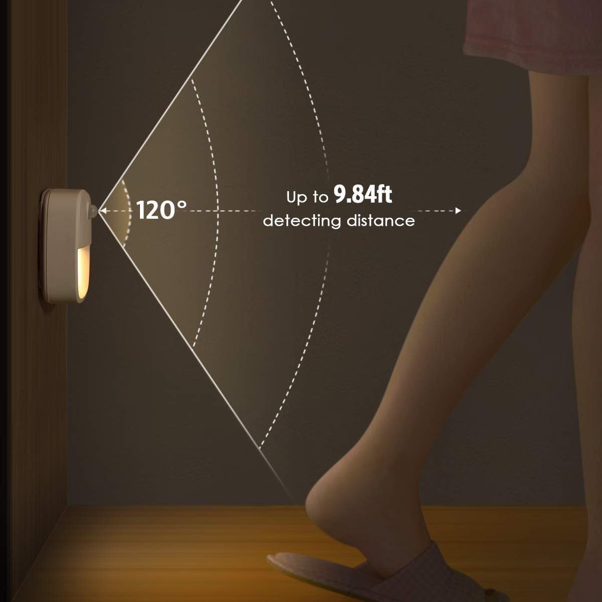AMIR Motion Sensor Light Indoor, Upgraded Battery-Powered LED Night Light with PIR Technology for Bathroom, Kitchen, Stairs, Under…