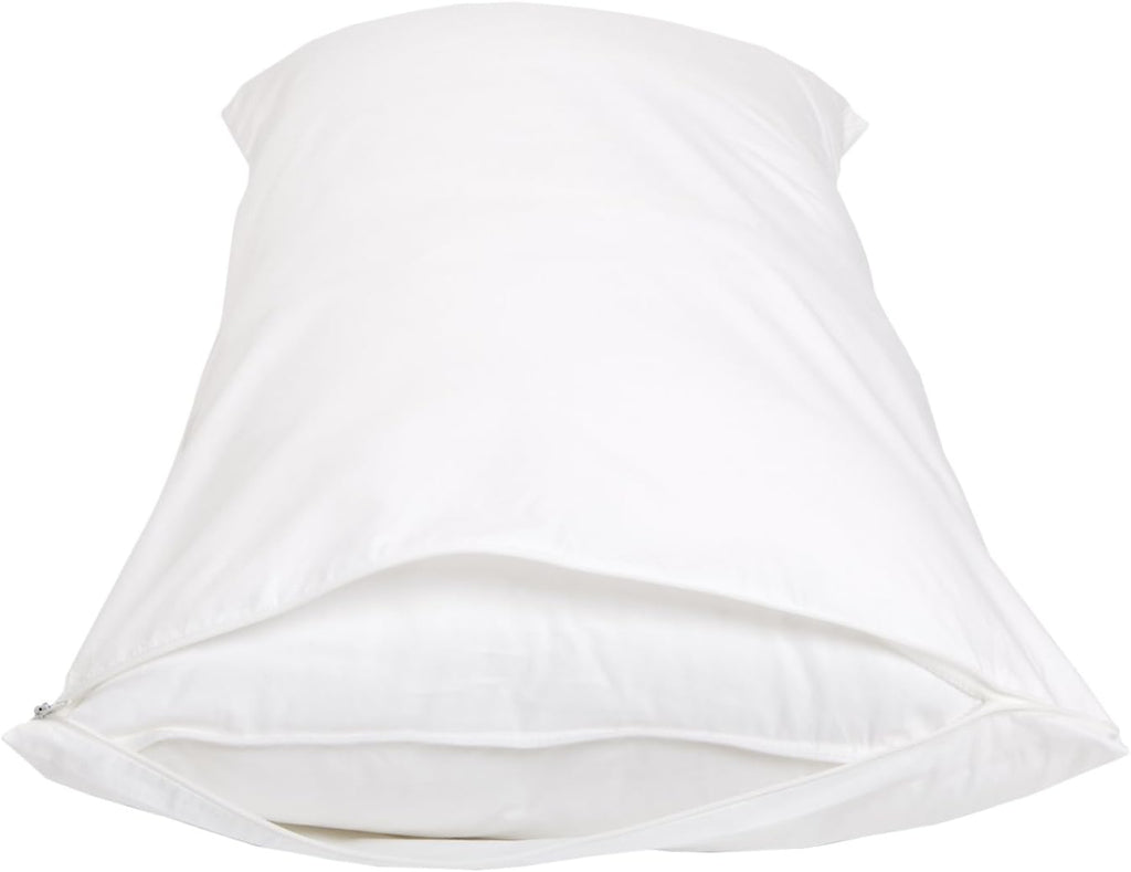Amazon Basics Hypoallergenic Protector Cover Pillowcases - 21 x 55 Inches, Body Size, White, Pillows Not Included