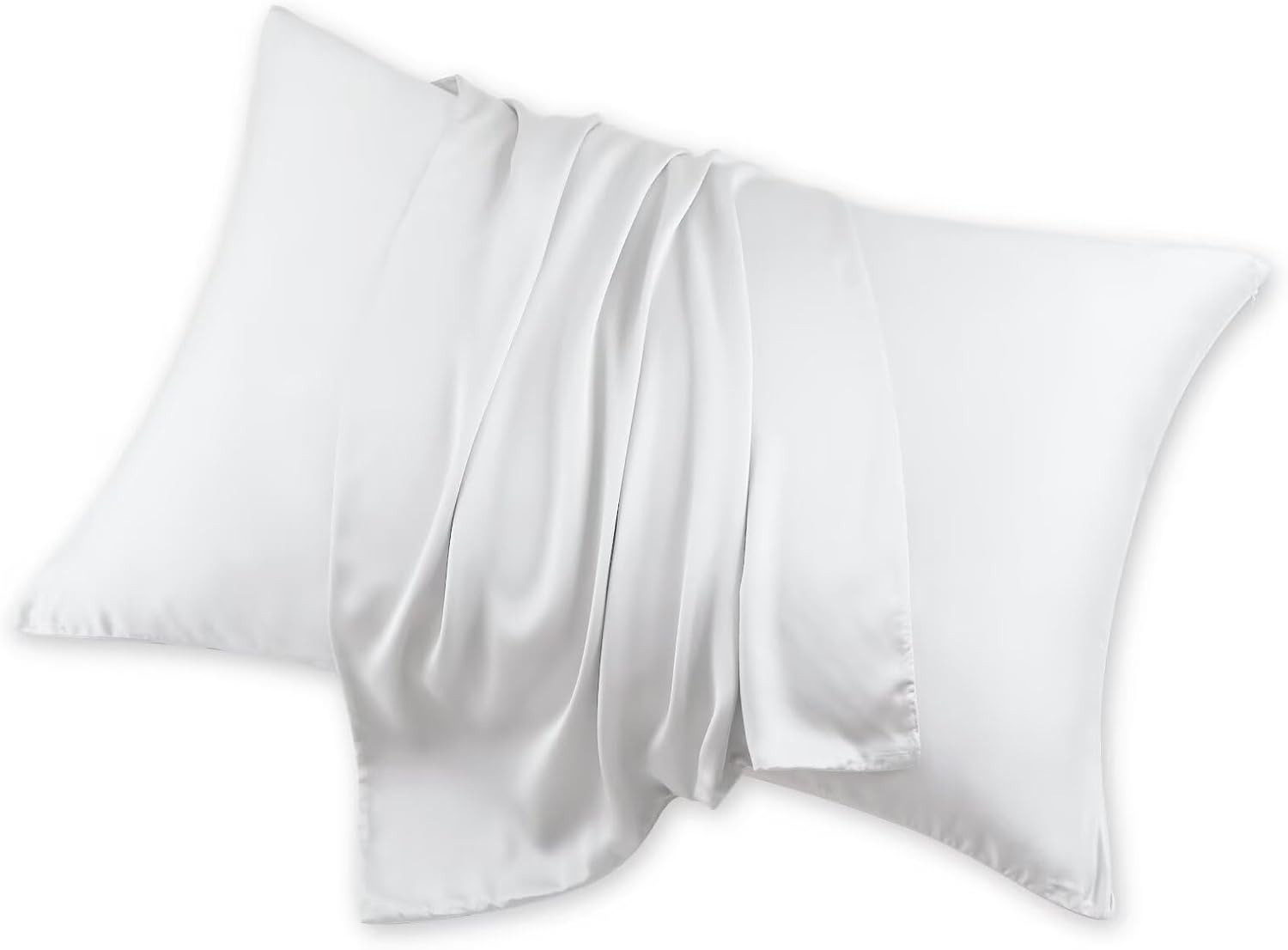 ShunjieHome 4 Pack Cooling Pillow Cases, Viscose Derived from Bamboo Pillow Protectors Queen Size Set of 4, 400 Thread Count Soft Silky Brea…