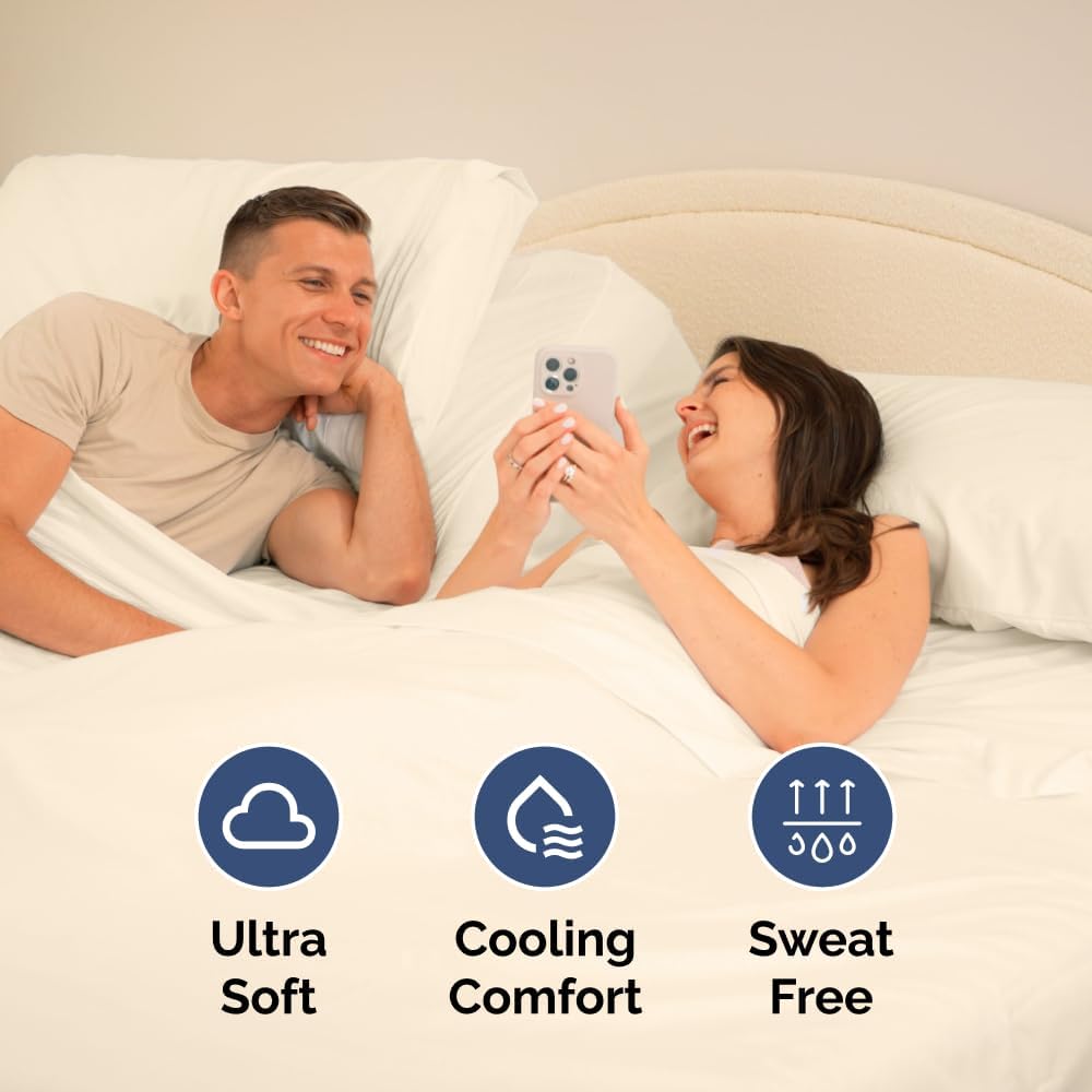 Flex Top Split Head King 4 Piece Sheet Set - Soft, Breathable & Cooling Bed Sheets Set - Hotel Luxury Bedding for Women & Men with Deep…